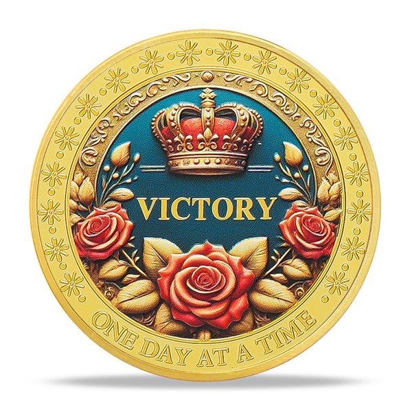 Imasoner Crown AA Sobriety Coins of Alcoholics Anonymous, Flowers Sobriety