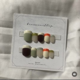 Vintage Green Handmade Nail Tips / 빈티지그린 수제네일팁