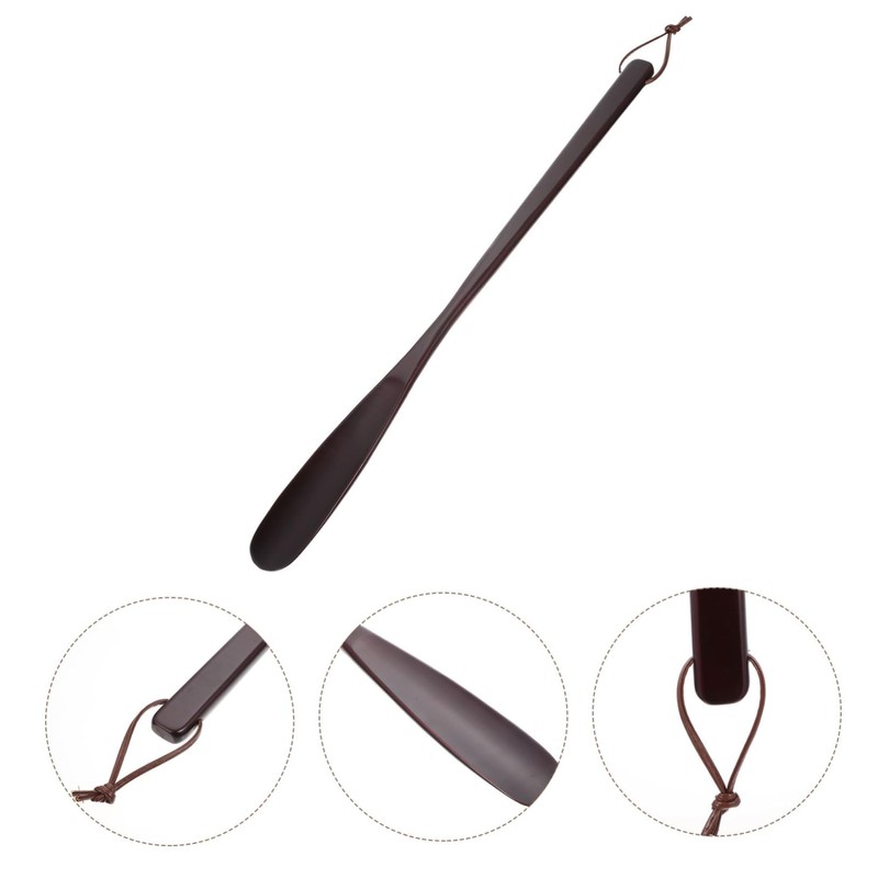 PACKOVE Wooden Shoehorn Long Handle Ergonomic Shoe Puller for Men