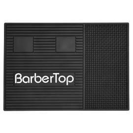 Barber Tools Organizer Mat, Magnetic Barber Mat with 2 Magnetic Slots, Barber Clippers Mat, Magnet Strip Station Pad for Hairstylist