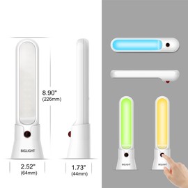 BIGLIGHT Wireless Battery Operated LED Table Top Night Light, Touch, Push Light, Remote Controlled, 16 Color Changing, Portable Stick on Tap Light for Closet Cabinet Counter Classroom