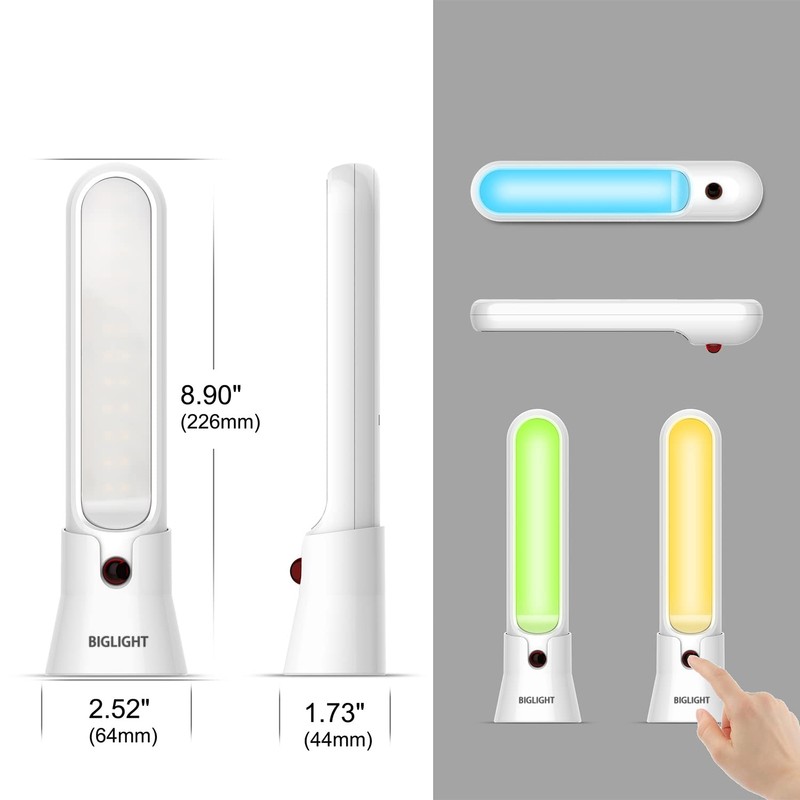 BIGLIGHT Wireless Battery Operated LED Table Top Night Light, Touch,