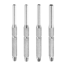 QUARKZMAN 4-Piece Drive Pin Punch Set 1/16" 5/64" 3/32" 1/8" Non-marring Drive Pin Punch Cylindrical Alignment Punches with Handle for Watch Repair, Jewellery and Crafts