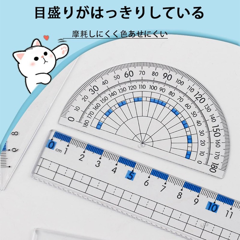 WFGKPXC Ruler 7.9 inches (20 cm) Ruler, Triangular Ruler Set,