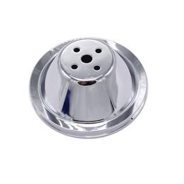 1 PC SHLPDFM Pulley Chrome Polished Silver Steel SWP 5/8" Single-Groove Short Water Pump Pulley Compatible with Small Block Chevy SBC 262 265 267 283 302 305 307 327 350 400