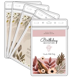 WTQ Extra Large Passport & Identification Card Holders (XXXL, Fits 4.75 x 6.75 Inserts), Vertical ID Badge Holder, Clear Plastic Name Tag Holder, Resealable & Waterproof - 50 Pack