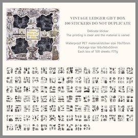 500 Pieces/100 Sheets Scrapbooking Sticker Set Scrapbooking Stickers Accessories Scrapbook Stickers for Scrapbooking for Bullet Journal, Diary, Scrapbooking