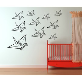Vinyl Wall Decal Sticker Origami Cranes Item OS_MB120s