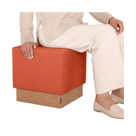 Seville Classics The Vineyard Collection Cork Cube Storage Ottoman 15 " W x 15 " D x 15 " - Burnt Sienna