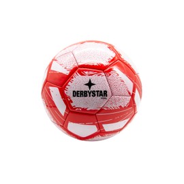 Derbystar Goal Fußball, Größe 5, Soft-PVC, in fünf farbenfrohen Designs, Maschinengenäht, 395-410g (Rot/Weiß)