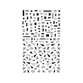 Geometric Figure Abstract Shapes Square Line 3D Nail Stickers F214 Black Nail Wraps Stickers Manicure Supplies for Women Nails Full Long Lasting Easy Apply and Remove