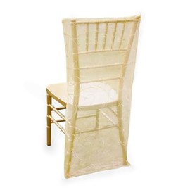 Balsa Circle 10 Ivory Sheer Organza with Embroidery Chair Slipcovers Wedding Party Event Reception Decorations Home Supplies