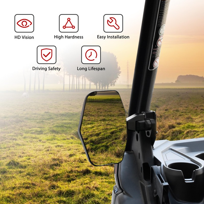 POKIAUTO Adjustable Side Mirrors for Can Am Defender HD5 HD8