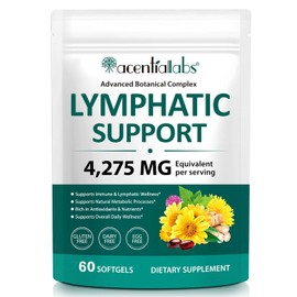 Lymphatic Support Softgels Supplement 4275mg Equivalent – Advanced Botanical Complex Dandelion & Burdock – Immune & Lymph System Support, Antioxidant Rich, Daily Wellness – 60 Softgels