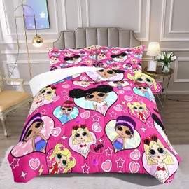 FEOFKJD Black Girl Comforter Set, Queen Girls Bedding Set for Kids Bedroom Decor, 1 Comforter + 2 Pillowcases