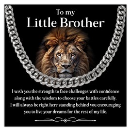 To My Brother Cuban Chain Necklace, Chrismtas Birthday Gifts For Brother From Sister, Stainless Steel Necklace For Men, Necklaces Gold Silver Chain For Men From Sister, Sentimental Present For Him