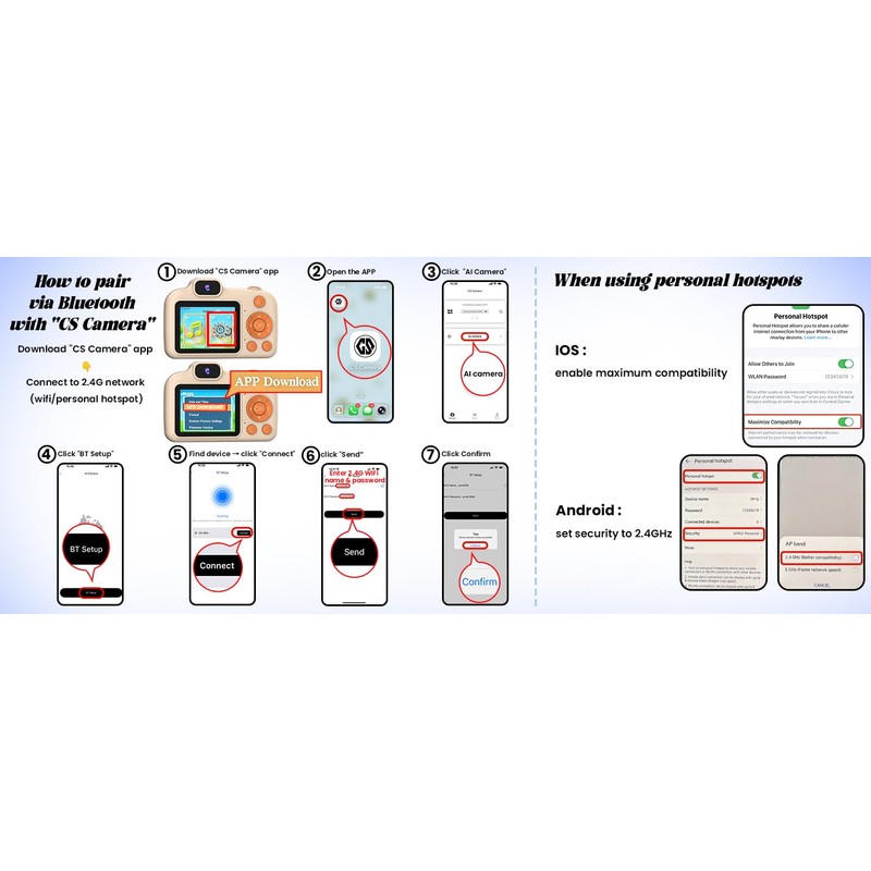 ARNSSIEN AI Kids Camera for Toddlers with AI Object Recognition,
