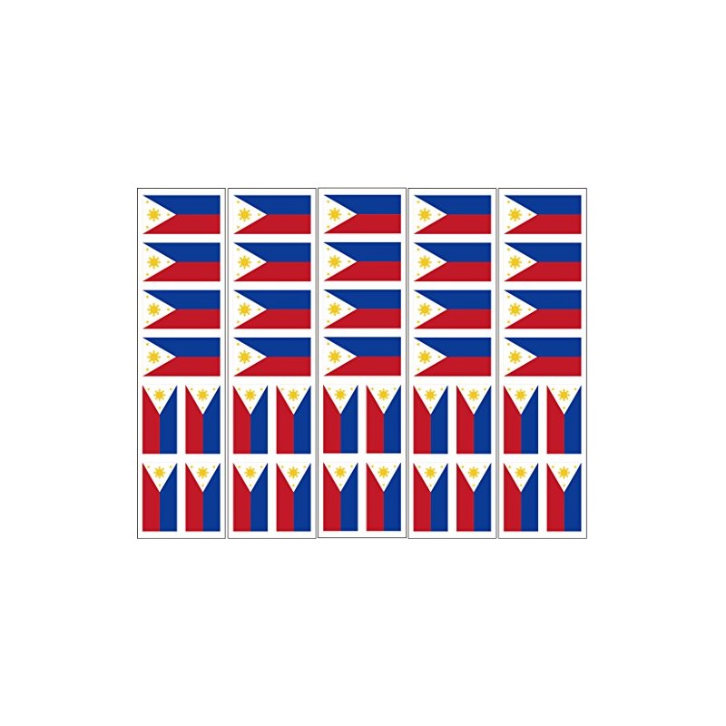 40 Removable Stickers: Philippines Flag, Philippine Party Favors, Decals