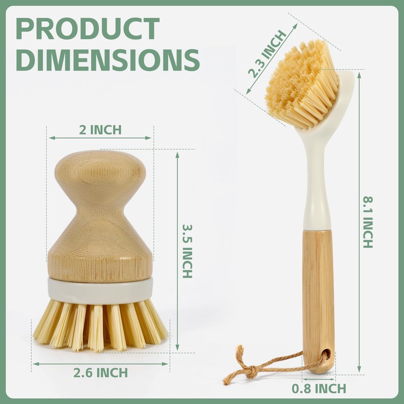 ÖkoStamm 4 PCS Kitchen Dish Scrub Brush Set - Dish