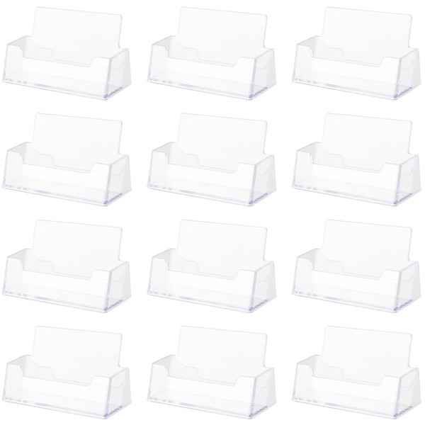 CHUEHKAK Pack of 12 Transparent Business Card Holders, Square Business