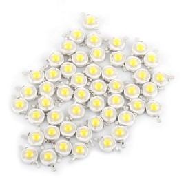 Pack of 50 SMD LED Light Emitter Components, 1 W 3.0-3.6 V High Performance LED Chip, Mini Super Bright Intensity LED Light for Floodlight (Warm White)