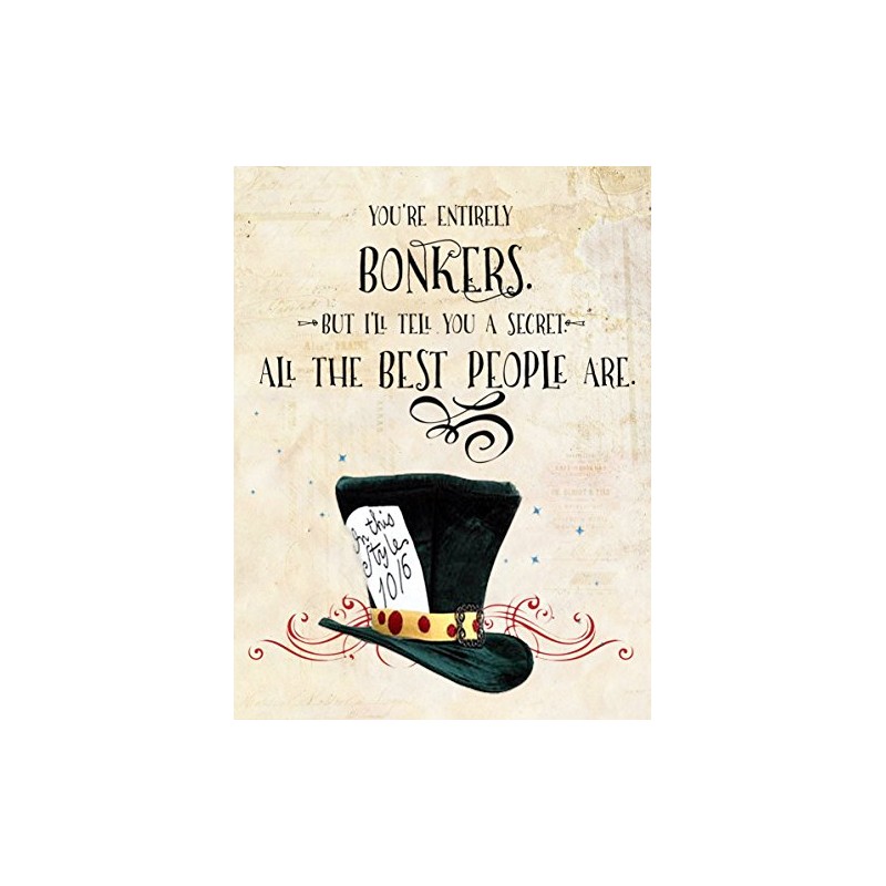 MAD HATTER BONKERS Retro Metal Sign 267mm x 200mm