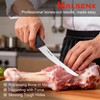 HALSENX Professional 6 Inch Curved Stiff Boning Knife -Non-Slip SoftGrip