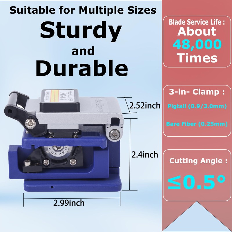 Xunsomten-FC-6S Optical Fiber Cleaver for 0.25/0.9/3.0mm Cables - 16 Cutting