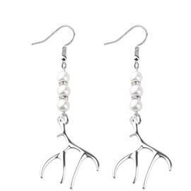 LQRI Animal Lover Gifts Women's Deer Pendant Earrings Deer Jewelry Hunting Gifts Holiday Items (SILVER)