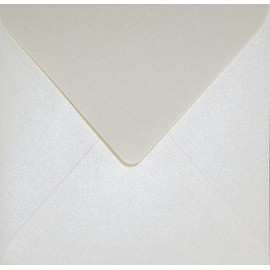 Netuno Pack of 100 Square Envelopes 153 x 153 mm 120 g Aster Metallic Cream Elegant Mother of Pearl Gloss Envelopes Pearl Effect Metallic Shiny Wedding Envelopes Chic