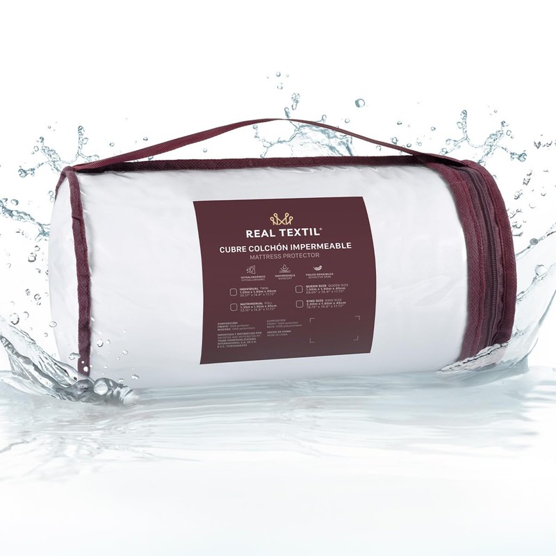 REAL TEXTIL Protector Cubre Colchón 100% Impermeable | Tela Suave