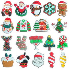19PCS Christmas shoe accessories with night light, suitable for shoe wristband decoration, party gifts, birthday gifts