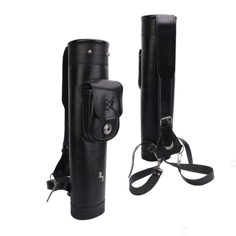 Archery Arrow Quiver Cowhide Leather Arrows Holder Bag Shoulder Back