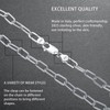CEKAMA Silver Paperclip Chain Necklace for Women Men 925 Sterling