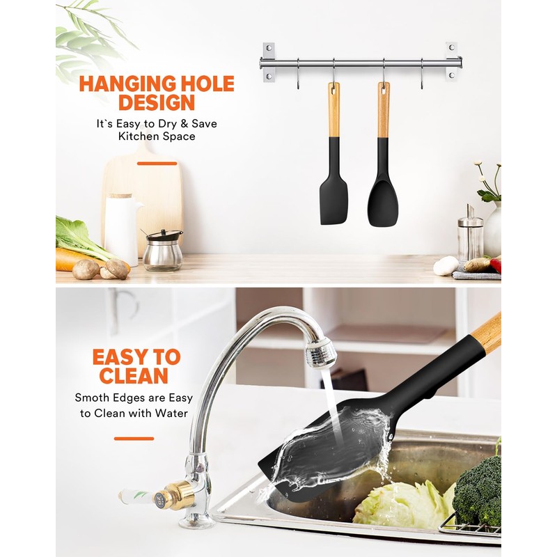 Silicone Spatula and Spoonula Set, Great For Stirring, Tough Mixing