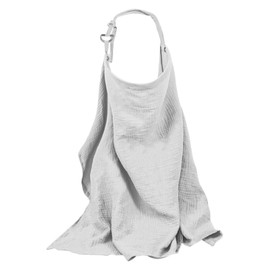 Qwrqwr Breastfeeding Cover Nursing Scarf Soft Muslin Cotton Covers 360° Privacy Shield Apron for Mum with Adjustable Neck Strap Breathable Baby Car Seat Stroller Canopy (Grey)