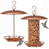 2 Pcs 2 Pack Hanging Cylinder Bird Feeder Outdoor, Brown