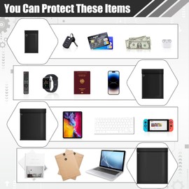 Zhaoyao 4 Pack Faraday Bags, Anti-Tracking & Anti-Theft Faraday Cage for Phones Car Keys Tablets Laptops Credit Card, Waterproof & Fireproof RFID Signal Blocking Faraday Bag, Faraday Pouch for Key Fob