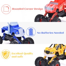 Big Foot Monster Truck Toy Blaze and the Monster Machines Trucks Neon Wheels 3 Pack 3 Pack for 3 Vehicles Over 3 Years