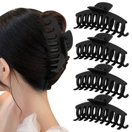 Pack of 5 Flower Hair Clips Large (8 cm) - 5 Piece Hair Clips Set, Non-Slip Hair Jaw Clips for Women and Girls, Matte Flower Hair Clips, Stylish Flower Hair Clip & Claw Clips