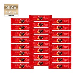RED Delight - Orange and Almond Dark Chocolate Bar With No Added Sugar, Keto Friendly, 0.92 oz bars, 24 pack