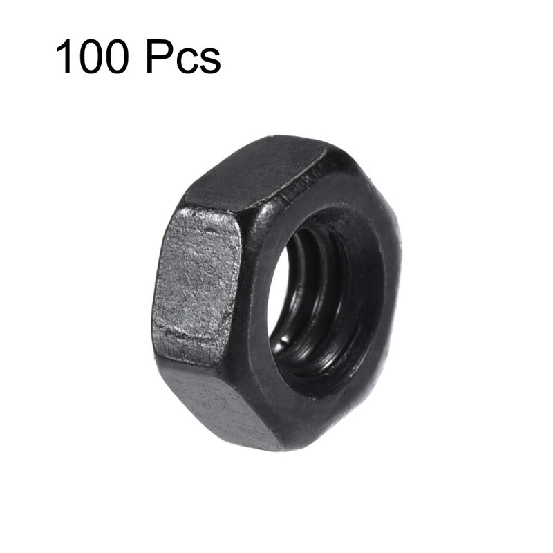 uxcell M4 Carbon Steel Grade 8 Hexagon Hex Nut Black