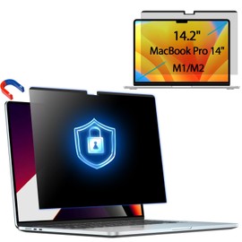 PYS Privacy Screen Protector for MacBook Pro 14 Inch M1 M2 M3 Pro Max Magnetic Privacy Screen Filter Anti-Fingerprint Anti-Blue Light Removable Easy Installation