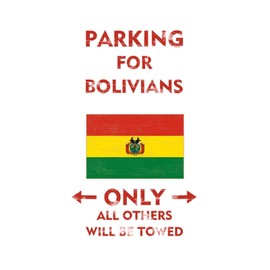 Parking for Bolivians Only Wall Mural Modern World Countries Flag International Trucks Wall Sticker Vinyl Wall Stickers Quotes for Classroom Bathroom Refrigerator Home Wall Decor 28in