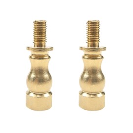 ECUDIS Lamp Shade Brass Risers Lamp Finial Extender, 2 Pack (Brass, 1 Inch)