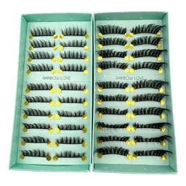 de Pestañas Postizas de Mink Sintético, 20 Pares Naturales para Maquillaje Diario
