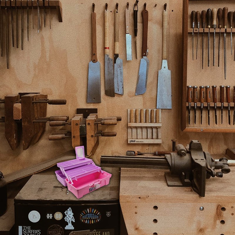 Santul 6239 Caja Vanity, 14 pulgadas, morada/rosa