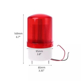 90 to 250V AC Wide Voltage 110V Rotating Strobe Beacon Warning Lights (Flash-Red)