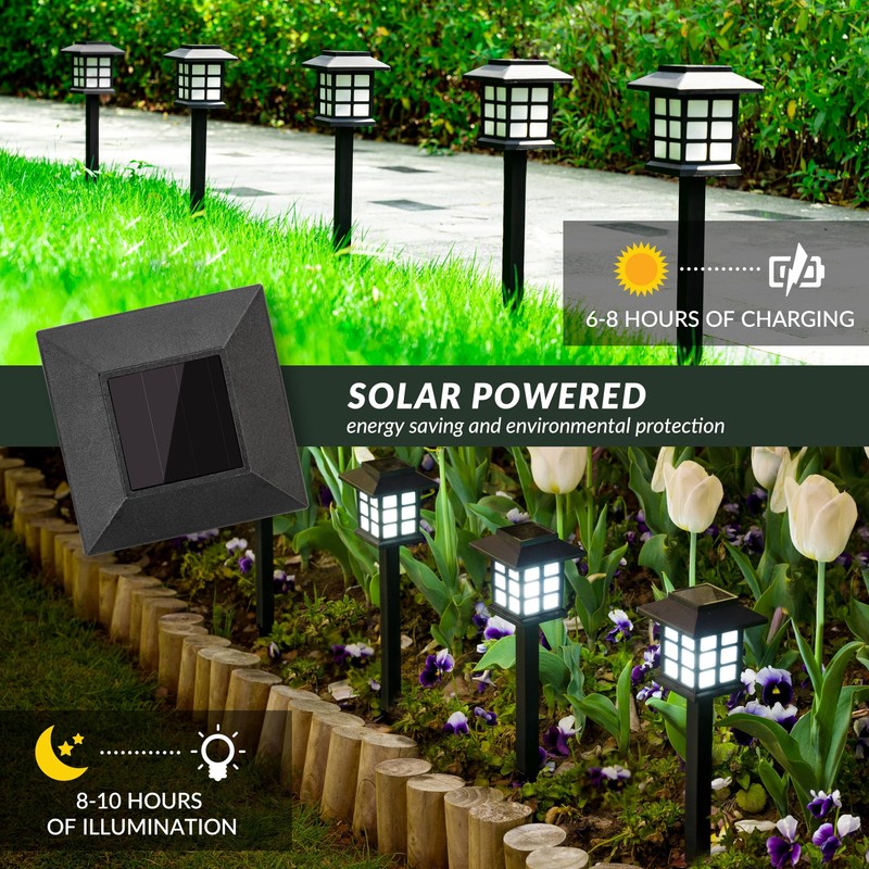 SOLPEX Solar Outdoor Lights, 12 Pack Path Lights, Walkway Light