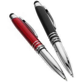 Operitacx Ballpoint Pen with Cap Pens Ballpoint Pen with Illuminated Tip Pack of 4 LED Light Pen Torch Writing Ballpoint Pen Metal 3-in-1 LED Pen with Light for Night Writing